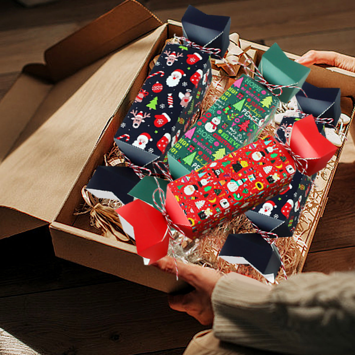 12Pack Christmas Candy-Shaped Treat Boxes