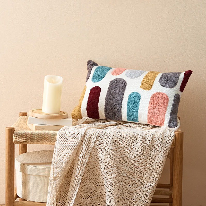 Boho Geometric Tufted Pillow Cover