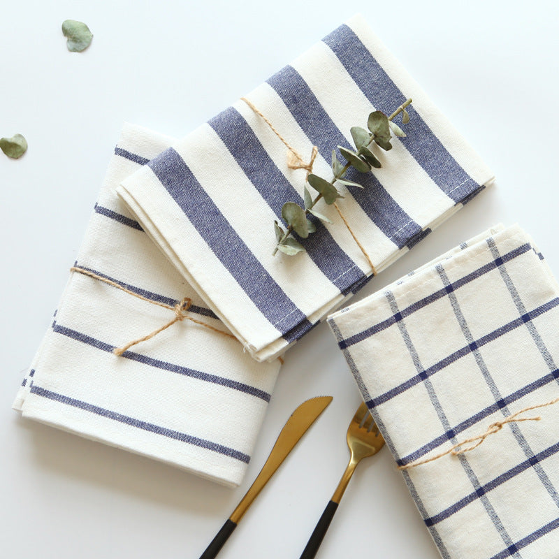 Nordic Cotton Striped Plaid Napkin