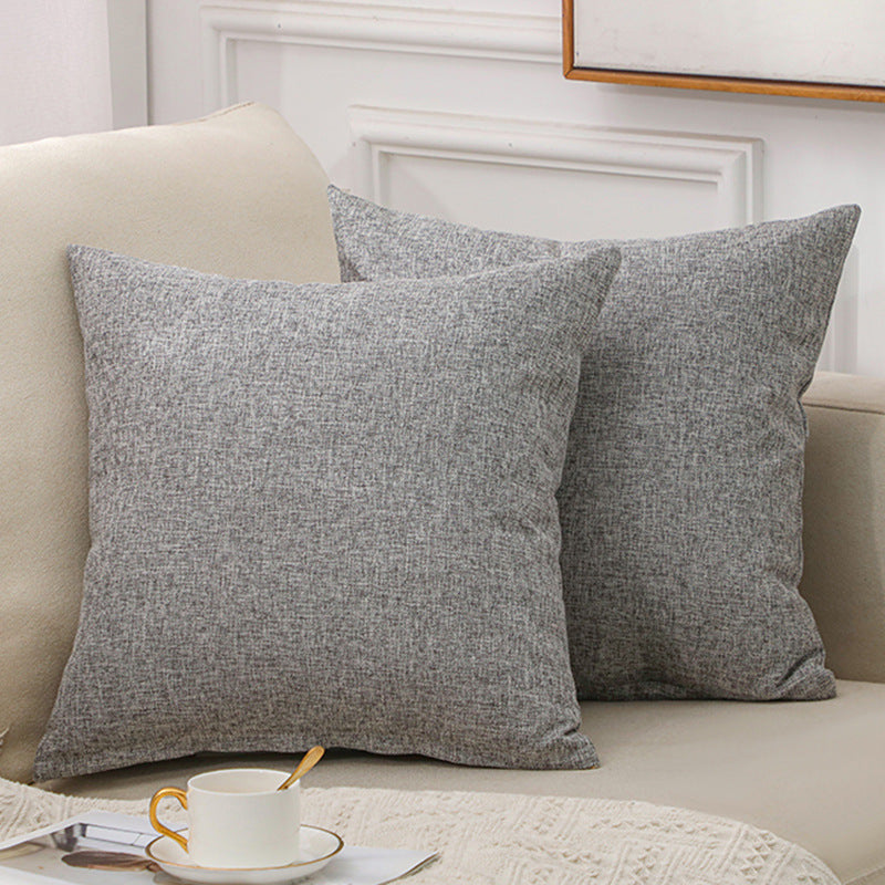 Solid Color Linen Sofa Cotton And Linen Pillow