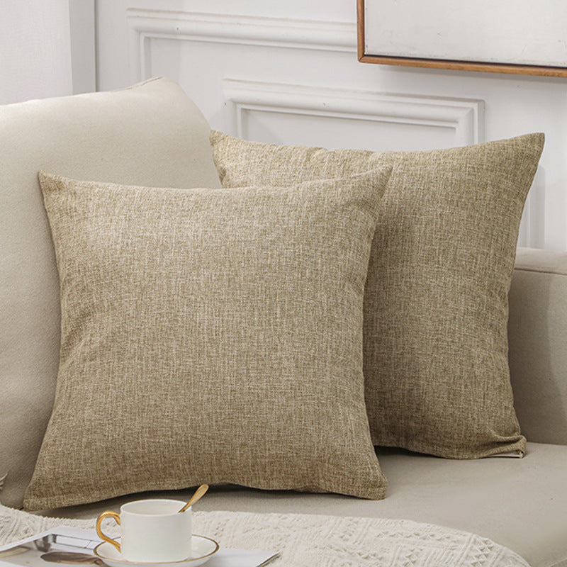 Solid Color Linen Sofa Cotton And Linen Pillow