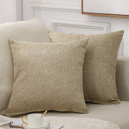 Solid Color Linen Sofa Cotton And Linen Pillow