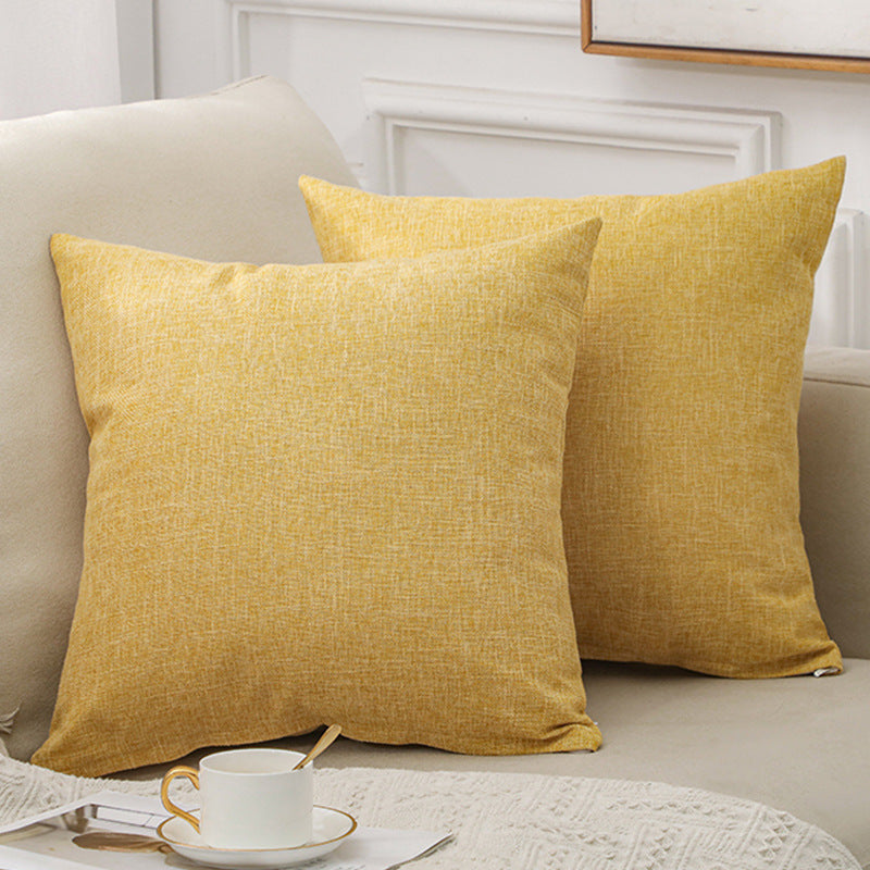 Solid Color Linen Sofa Cotton And Linen Pillow
