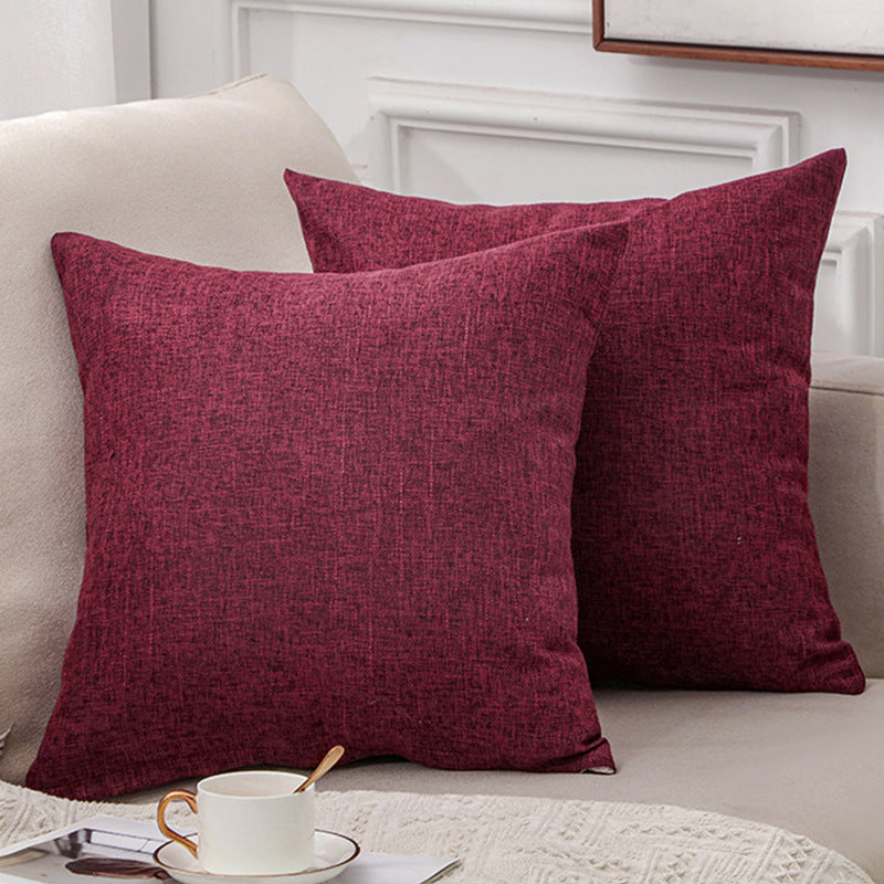 Solid Color Linen Sofa Cotton And Linen Pillow