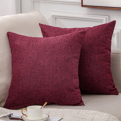 Solid Color Linen Sofa Cotton And Linen Pillow