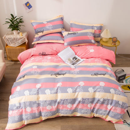 Household Brushed Bed Sheet And Duvet Cover Set