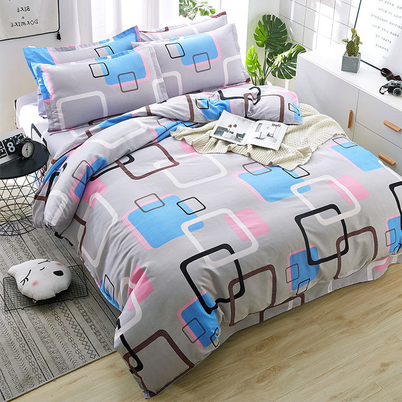 Household Brushed Bed Sheet And Duvet Cover Set