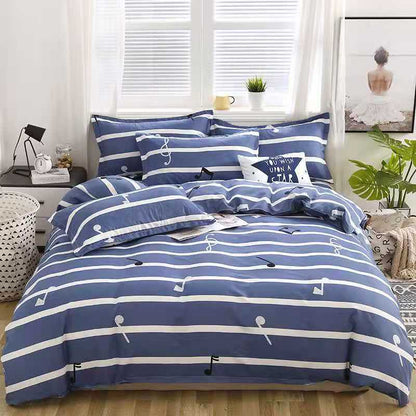 Household Brushed Bed Sheet And Duvet Cover Set