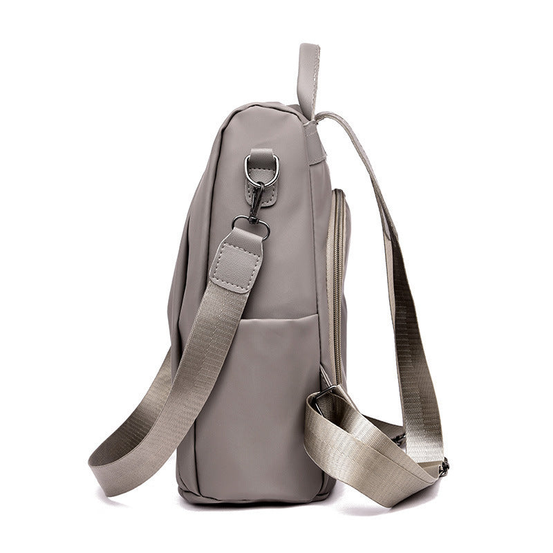 Pure Color Nylon Anti-Theft Multi-Functional Travel Backpack