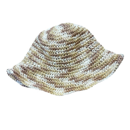 Sweet All-matching Woven Straw Hat Female Seaside Sun-proof Bucket Hat