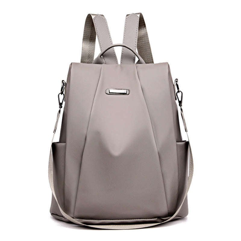 Pure Color Nylon Anti-Theft Multi-Functional Travel Backpack