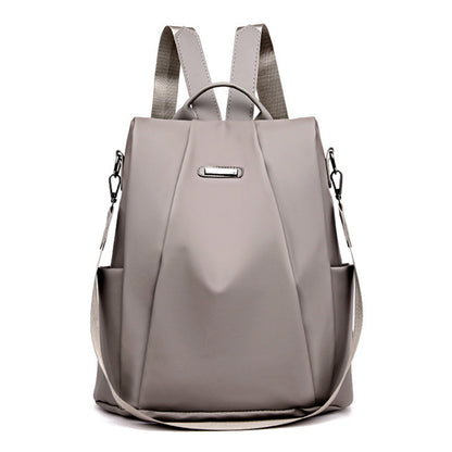 Pure Color Nylon Anti-Theft Multi-Functional Travel Backpack