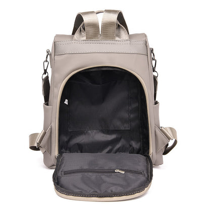 Pure Color Nylon Anti-Theft Multi-Functional Travel Backpack