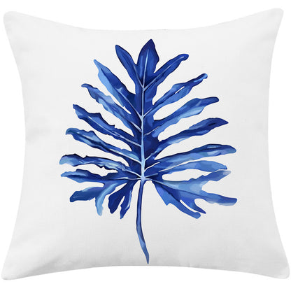 Mediterranean Blue Simple Cotton And Linen Pillow