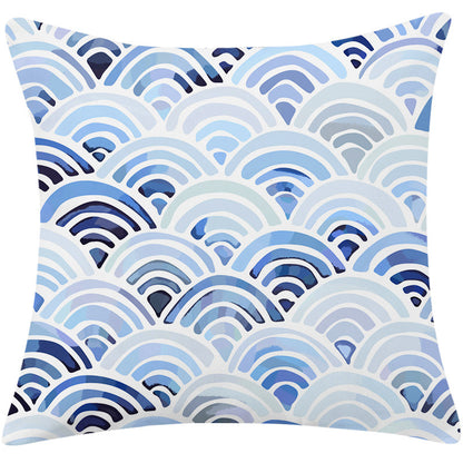 Mediterranean Blue Simple Cotton And Linen Pillow