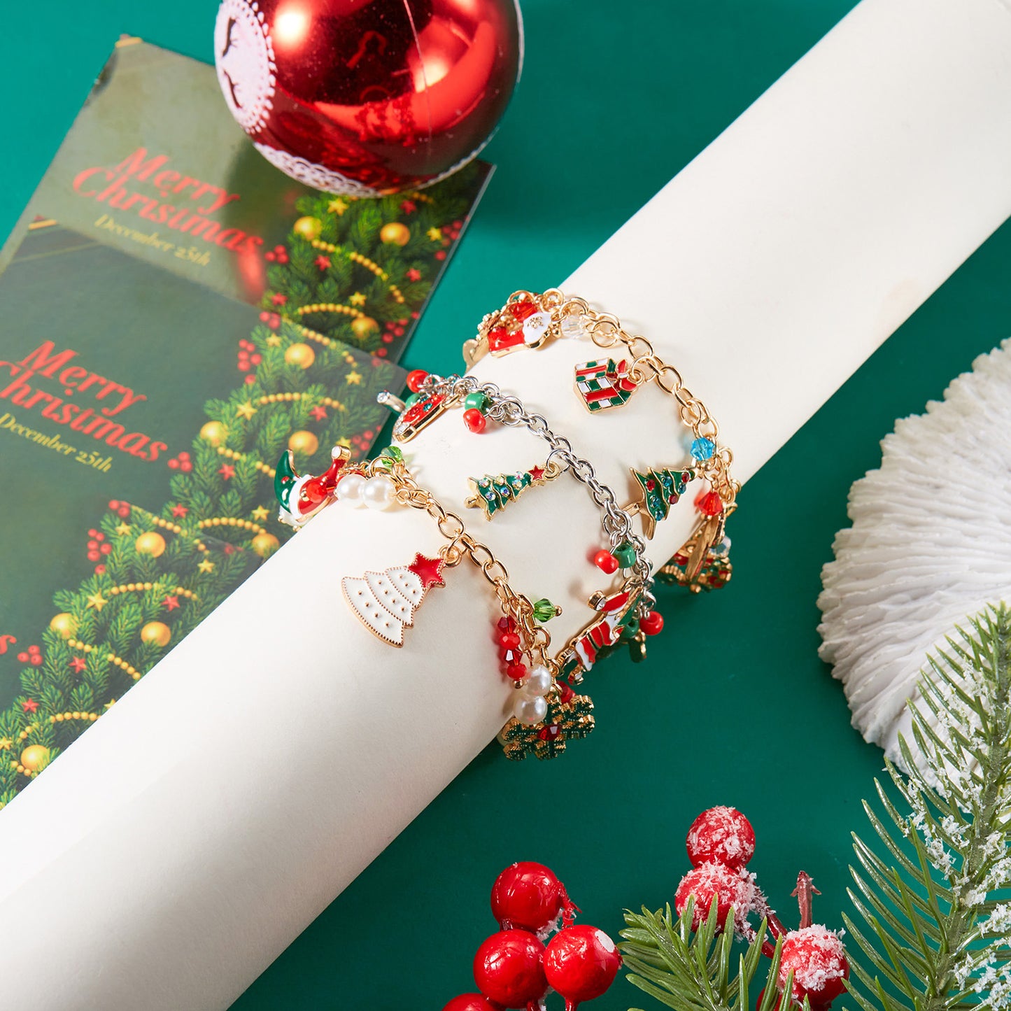 Personalized Christmas Charm Bracelet