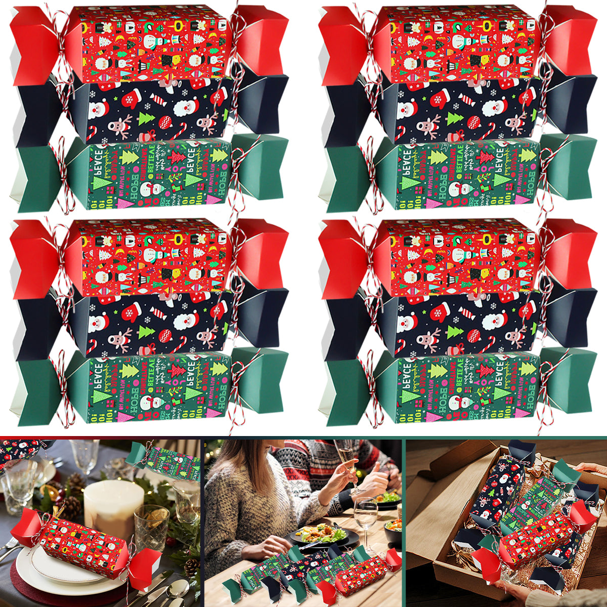 12Pack Christmas Candy-Shaped Treat Boxes