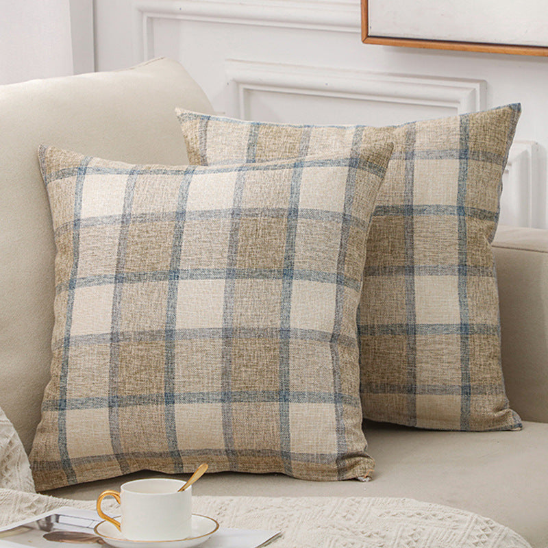 Solid Color Linen Sofa Cotton And Linen Pillow