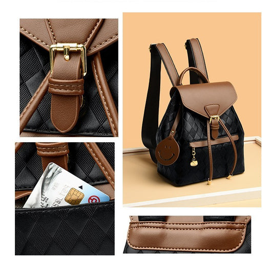 Female Multifunction Leather Backpack