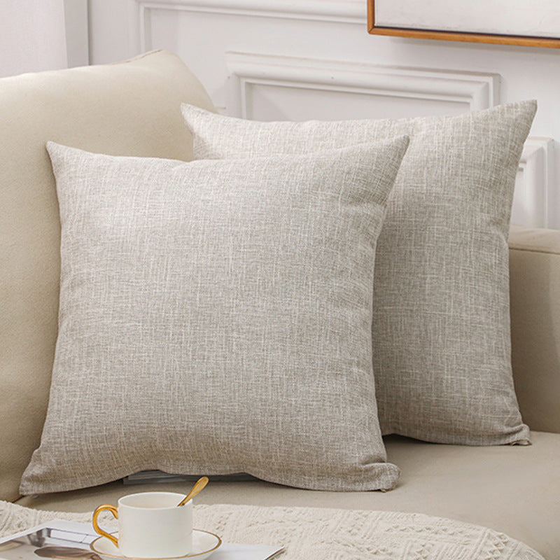 Solid Color Linen Sofa Cotton And Linen Pillow