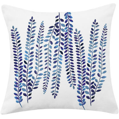 Mediterranean Blue Simple Cotton And Linen Pillow