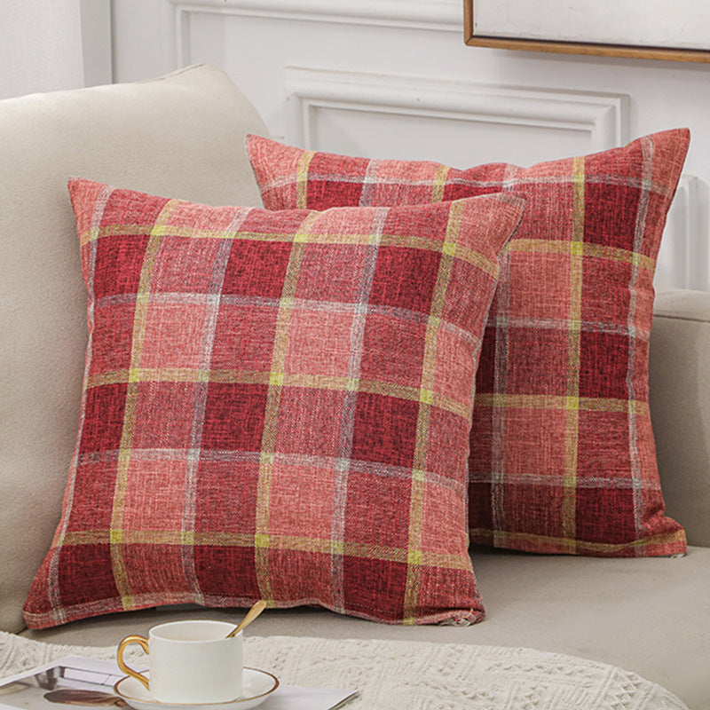 Solid Color Linen Sofa Cotton And Linen Pillow