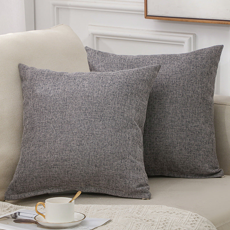 Solid Color Linen Sofa Cotton And Linen Pillow