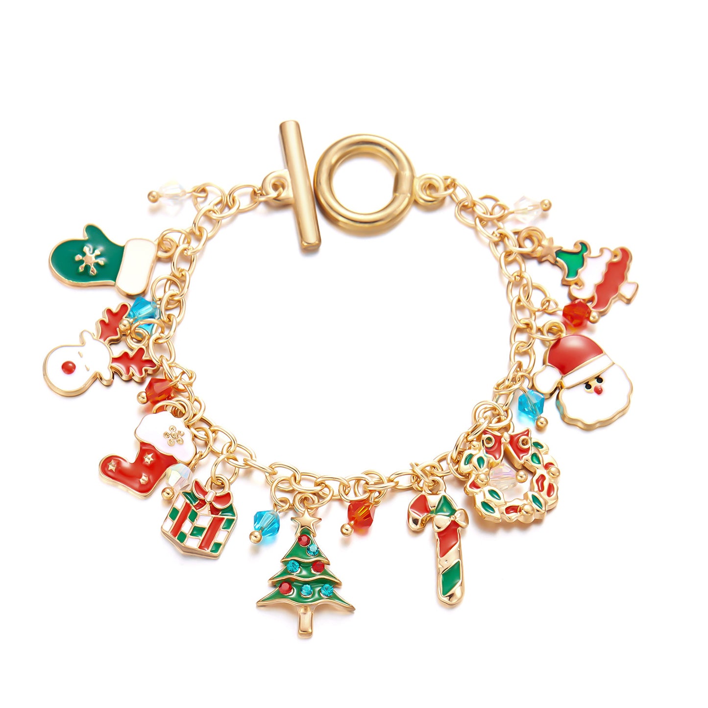 Personalized Christmas Charm Bracelet
