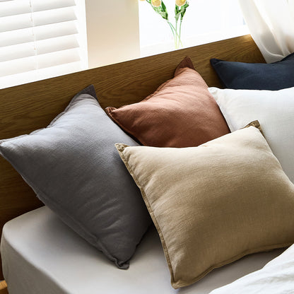 Pure Cotton And Linen Linen Solid Color Pillow Simple Modern