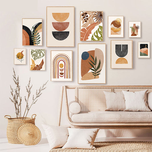 Sun & Moon Geometric Canvas Painting