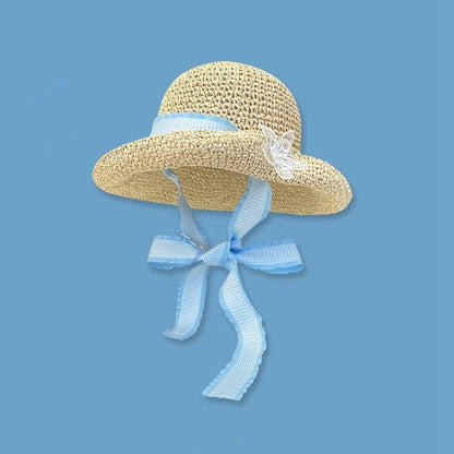 Sweet All-matching Woven Straw Hat Female Seaside Sun-proof Bucket Hat