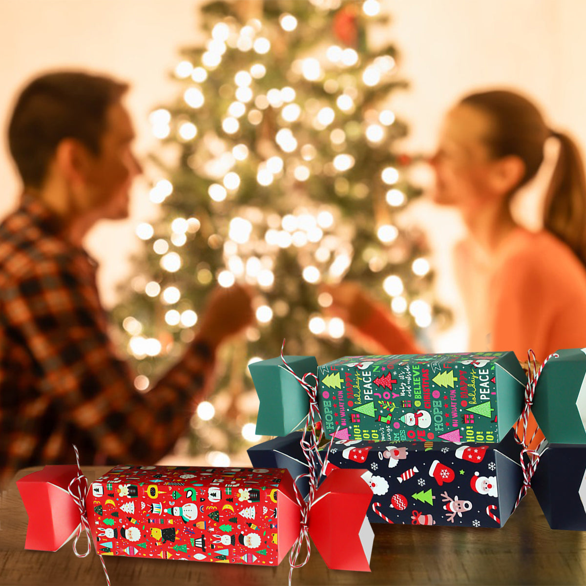 12Pack Christmas Candy-Shaped Treat Boxes