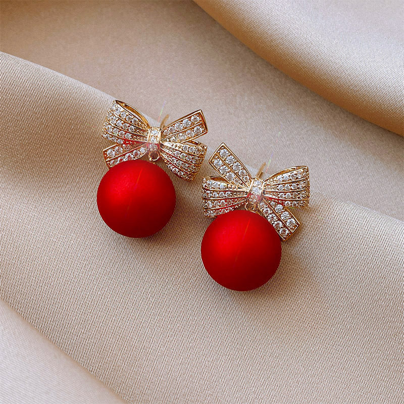 Women’s Bowknot Pearl Earrings