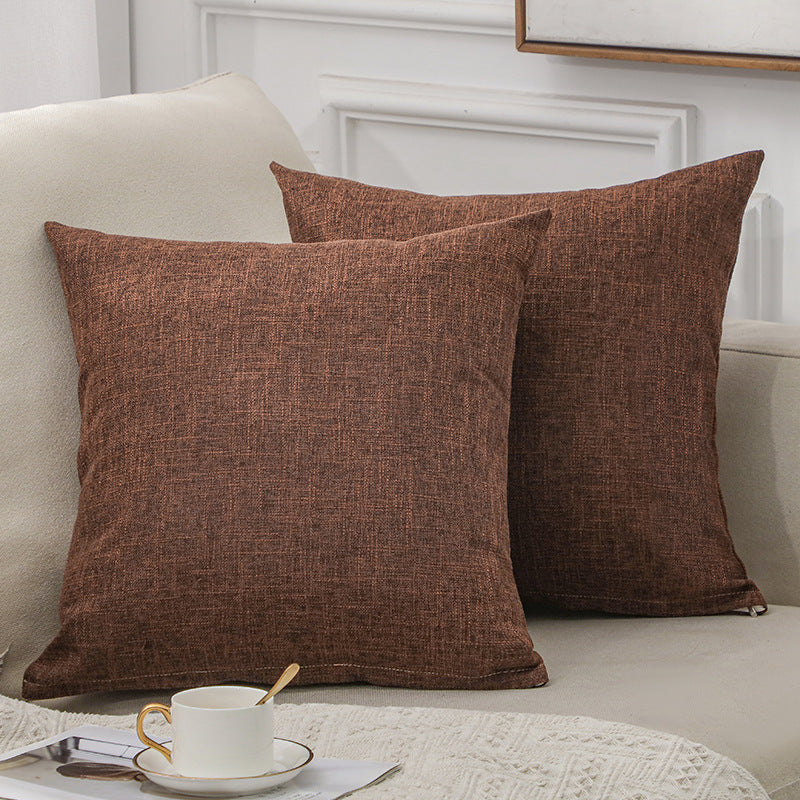 Solid Color Linen Sofa Cotton And Linen Pillow