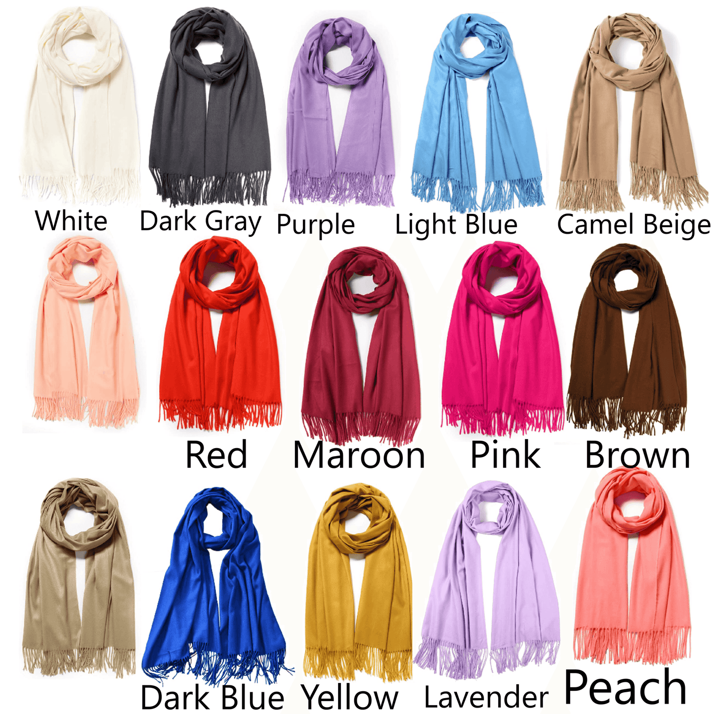 Super Soft Long Cashmere Wool Scarfs Pashmina