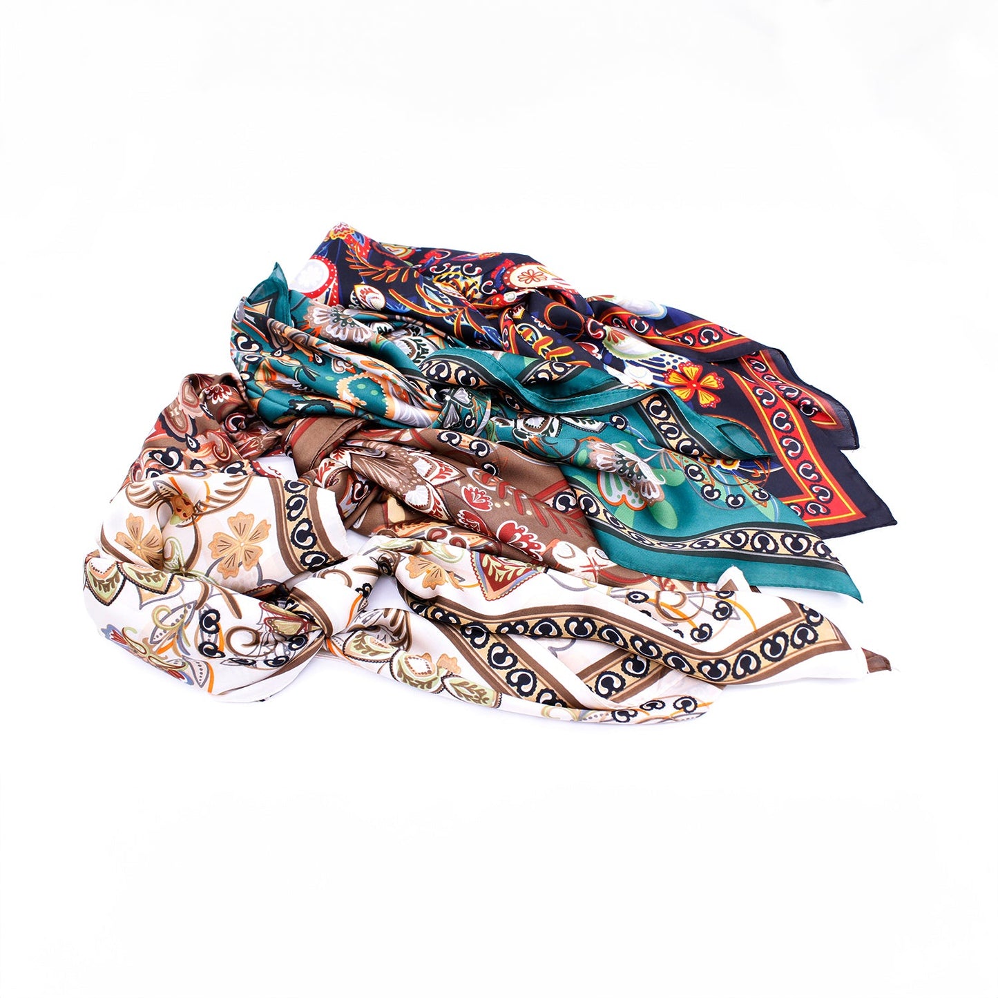 VIBRANT LUXURY FLORAL SILK SCARF