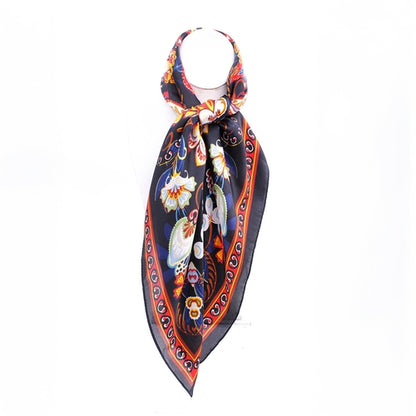VIBRANT LUXURY FLORAL SILK SCARF