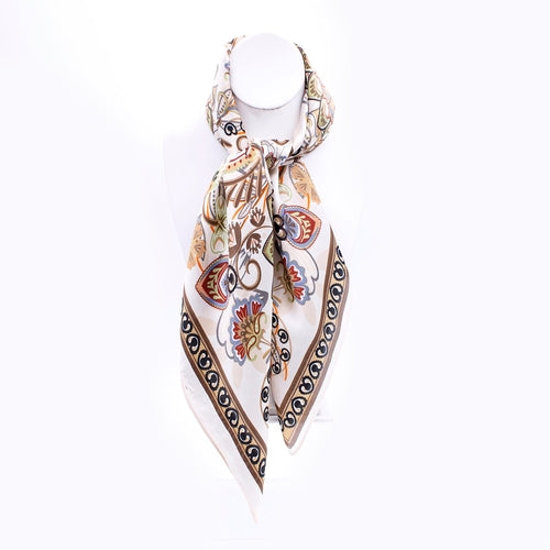 VIBRANT LUXURY FLORAL SILK SCARF