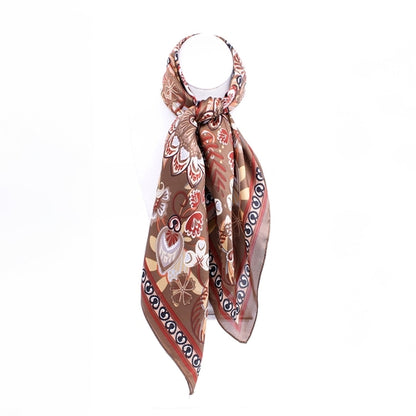 VIBRANT LUXURY FLORAL SILK SCARF