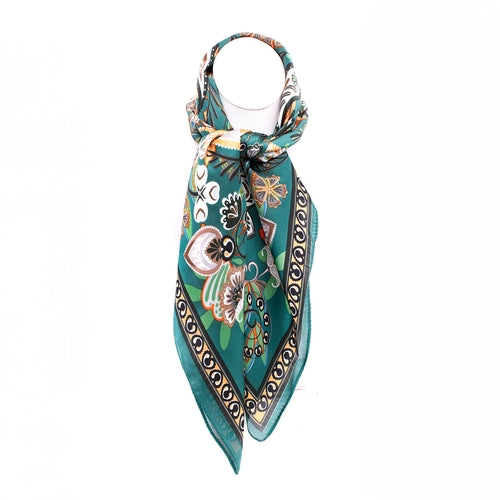 VIBRANT LUXURY FLORAL SILK SCARF