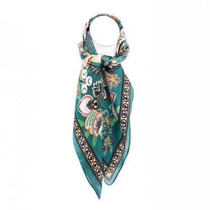 VIBRANT LUXURY FLORAL SILK SCARF