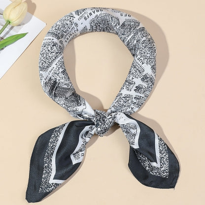 Paris City Map Print Satin Scarf