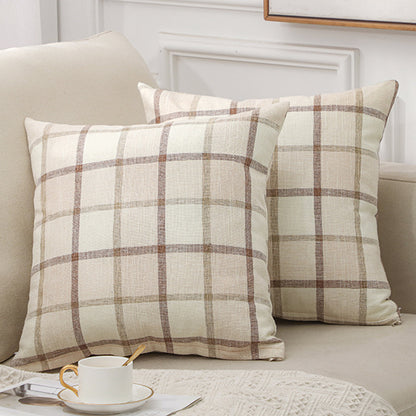 Solid Color Linen Sofa Cotton And Linen Pillow