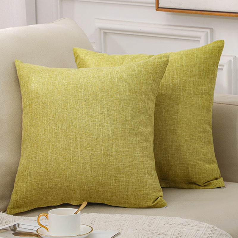 Solid Color Linen Sofa Cotton And Linen Pillow