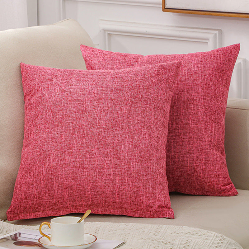 Solid Color Linen Sofa Cotton And Linen Pillow