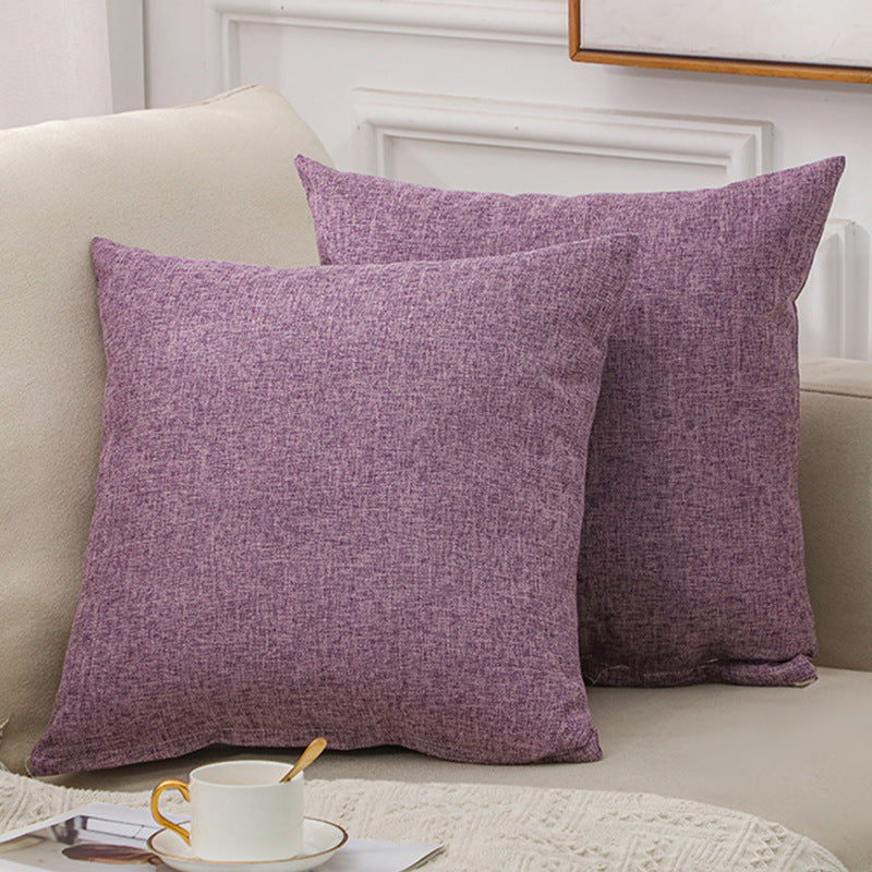 Solid Color Linen Sofa Cotton And Linen Pillow