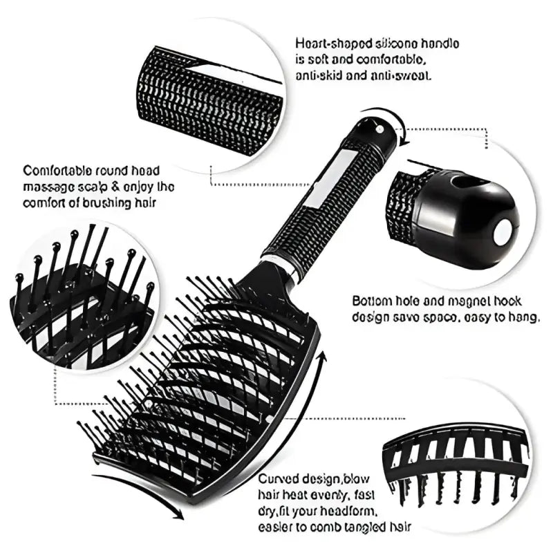 Curve Vent Detangling Wig Brush | Reduces Drying Time & Heat Damage