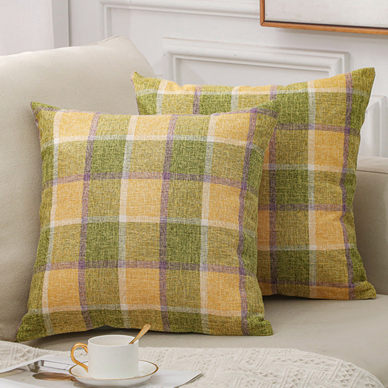 Solid Color Linen Sofa Cotton And Linen Pillow