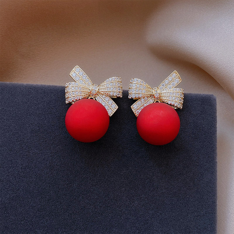 Women’s Bowknot Pearl Earrings
