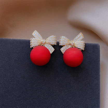 Women’s Bowknot Pearl Earrings